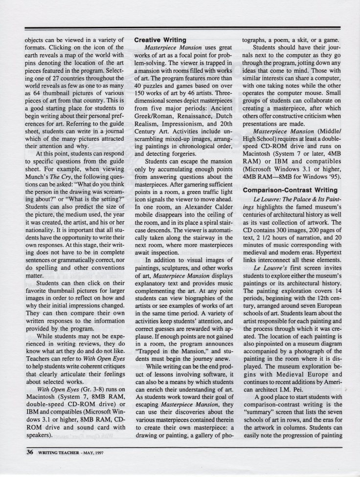 Technology, Writing, and the Arts page 36