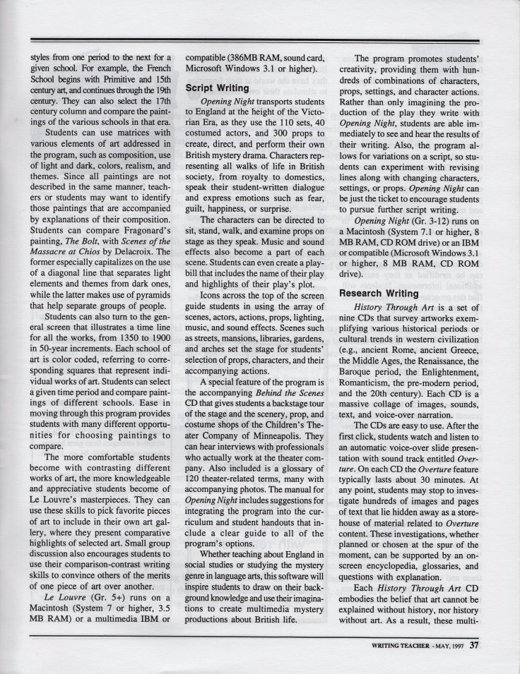 Technology, Writing, and the Arts page 37